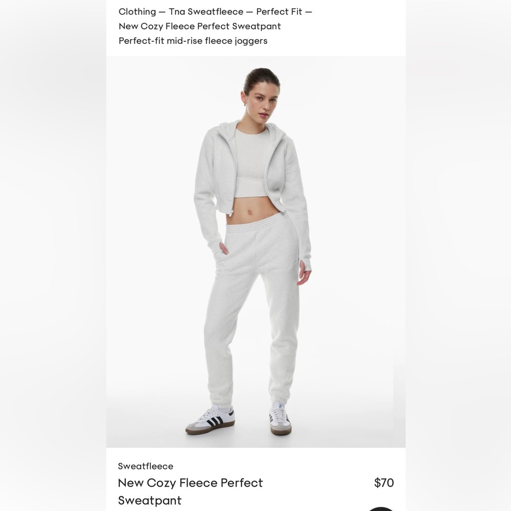 Aritzia TNA Sweatfleece Perfect Fit joggers - Size L - Color green
